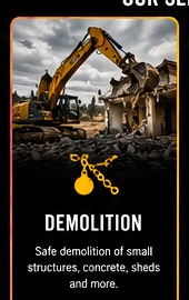 Demolition contractor and debris removal